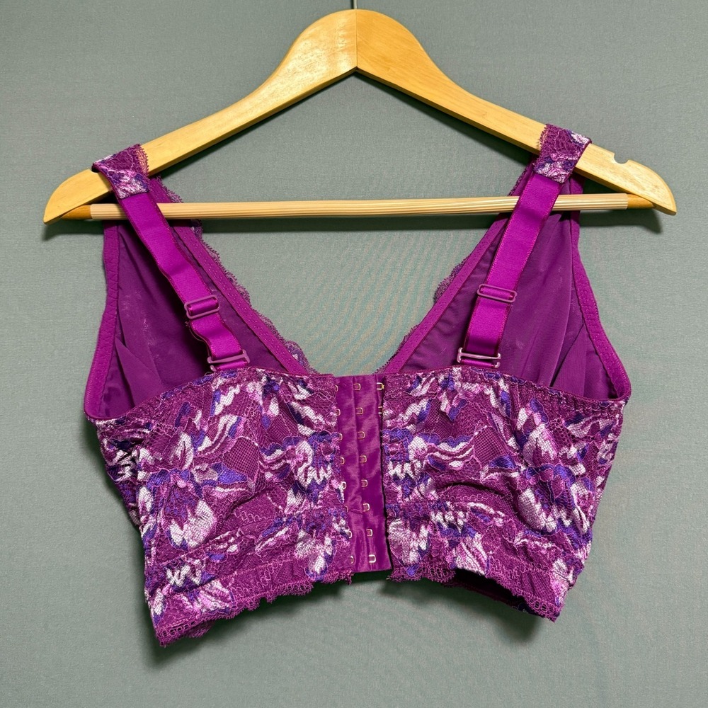 Cosabella Bralette Bra XS Purple Floral Lace Coquette Balletcore Romantic Fairy - Picture 6 of 16